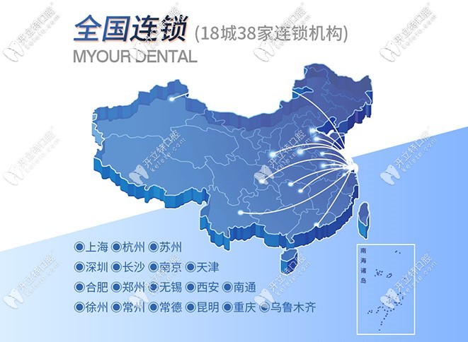 美奧口腔連鎖國內(nèi)分布圖